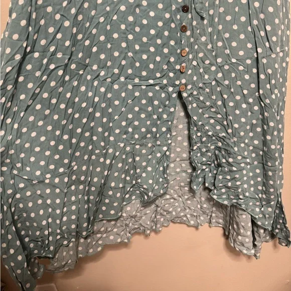 Polka Dot Maxi Dress in Teal - Picture 2 of 10